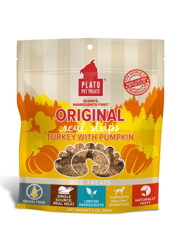 Plato Plato Strips Grain Free Turkey 3oz