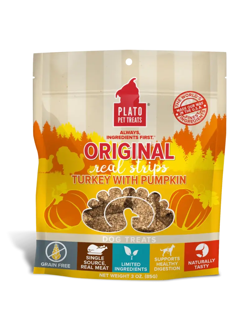 Plato Plato Strips Grain Free Turkey 3oz