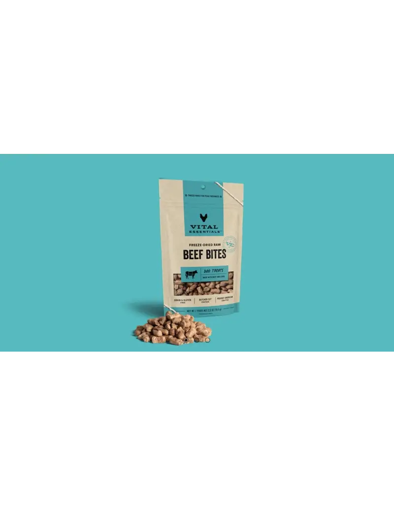Vital Essentials Vital Essentials Freeze Dried Beef Bites Treats 2.5oz