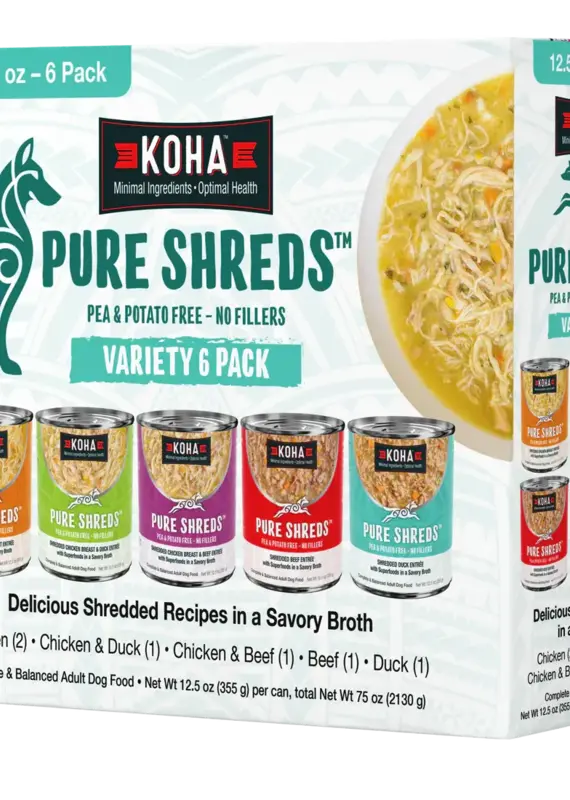 Koha Koha Dog Grain Free Shredded 12.5 oz Variety Pack