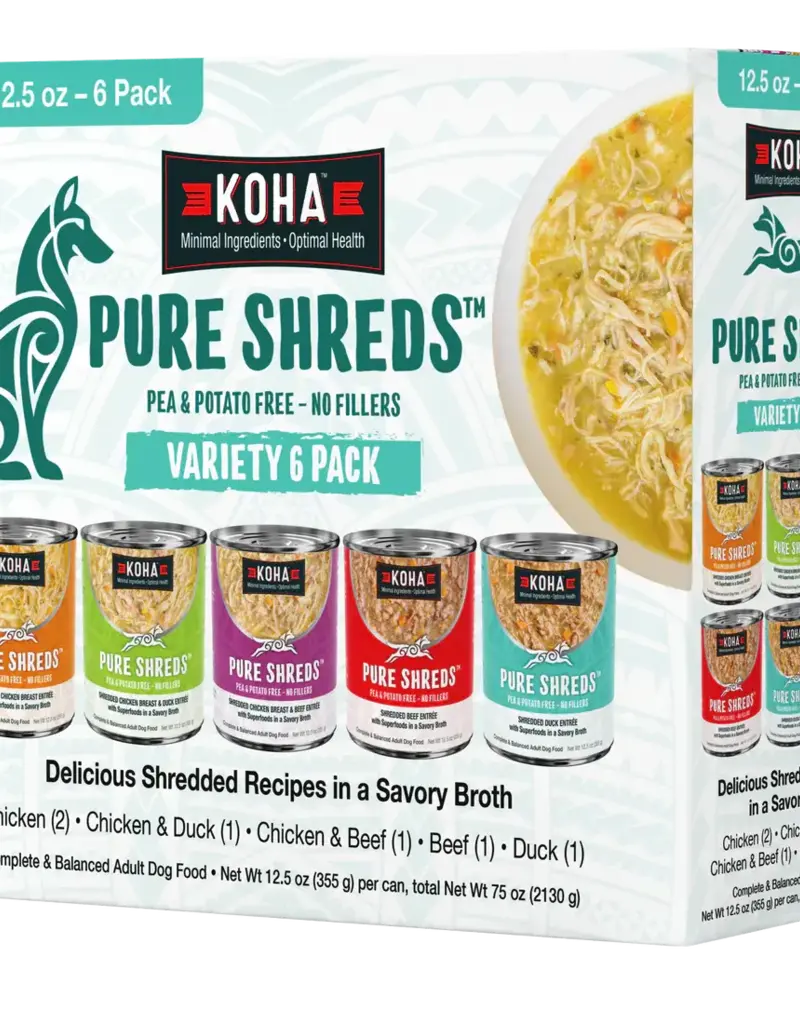 Koha Koha Dog Grain Free Shredded 12.5 oz Variety Pack