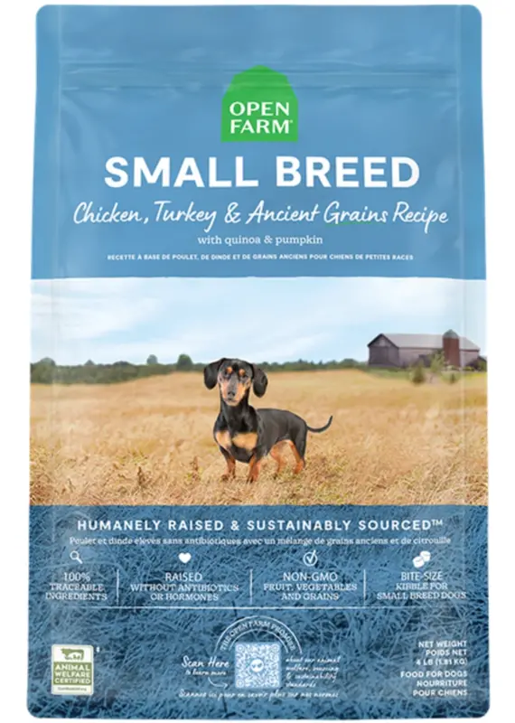 Open Farms Open Farm Ancient Grain Dog Kibble Small Breed Chicken & Turkey Recipe 4 lb