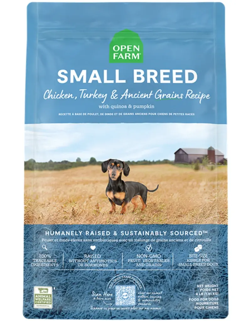 Open Farms Open Farm Ancient Grain Dog Kibble Small Breed Chicken & Turkey Recipe 4 lb
