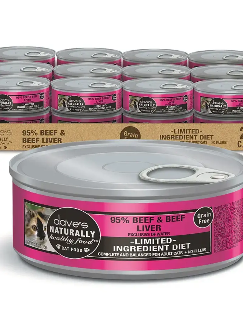 Daves Dave's Naturally Healthy Cat 95% Beef & Beef Liver 5.5 oz