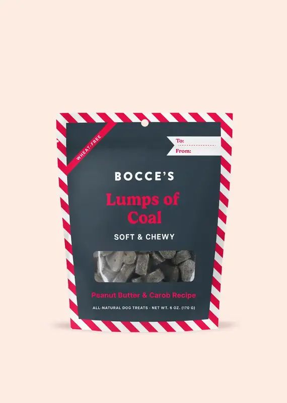 Bocces Bocces Dog Lump of Coal Treat Bone Marrow & Peanut Butter 6oz
