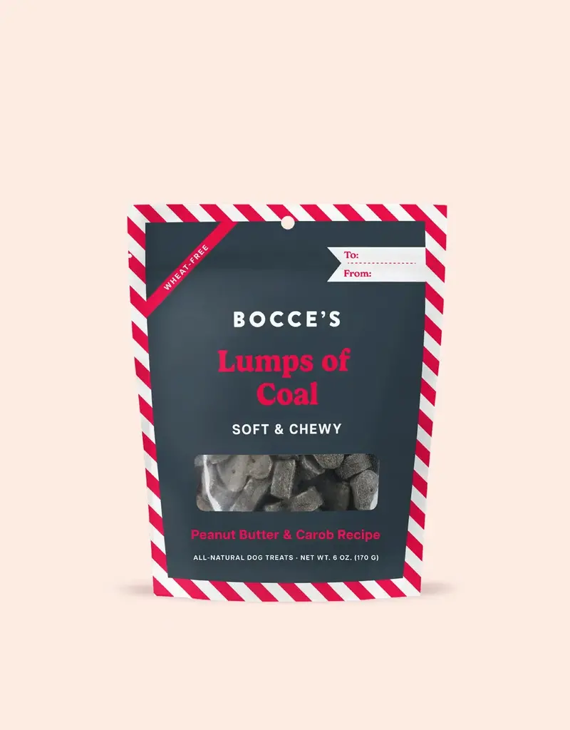 Bocces Bocces Dog Lump of Coal Treat Bone Marrow & Peanut Butter 6oz