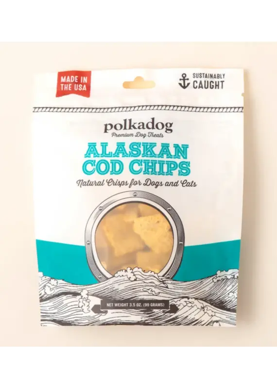Polkadog Cod Chips 3.5oz Pouch