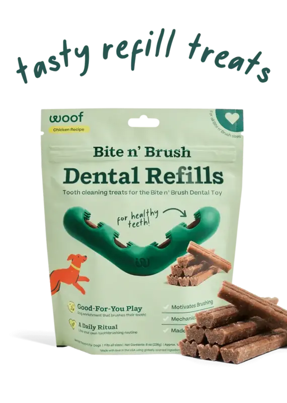 Woof Pet Woof Pet Dog Bite N Brush Refill 18pk