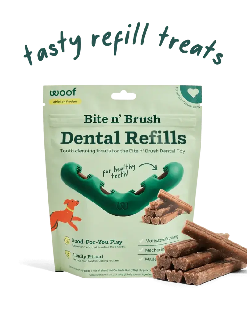 Woof Pet Woof Pet Bite N Brush Refill Chicken 18pk