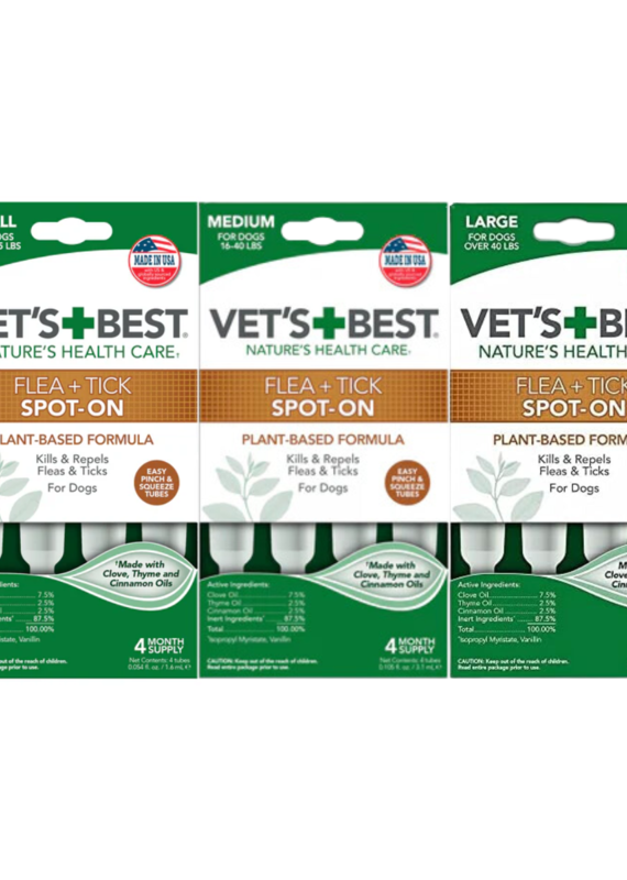 Vets Best VetsBest Flea & Tick Spot on 4pk