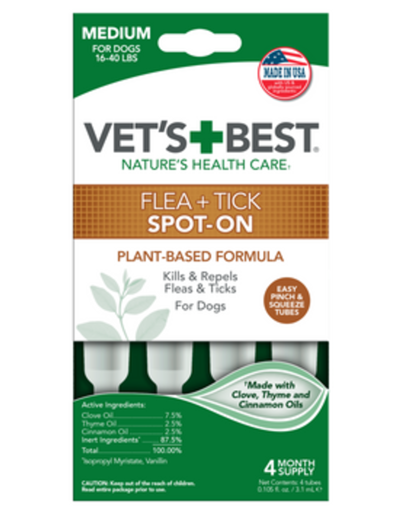 Vets Best VetsBest Flea & Tick Spot on 4pk