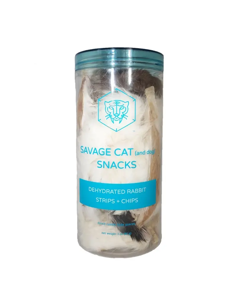 Savage Cat Dog Dehydrated Rabbit Strip Chips 3oz