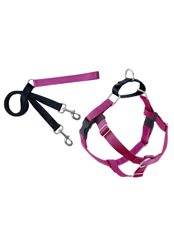 2 Hound Design 2 Hounds Design Freedom Harness & Training Leash Raspberry