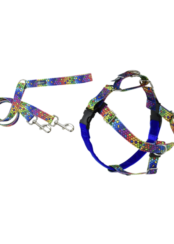 2 Hound Design 2 Hounds Design Freedom Harness & Training Leash ROY G BIV