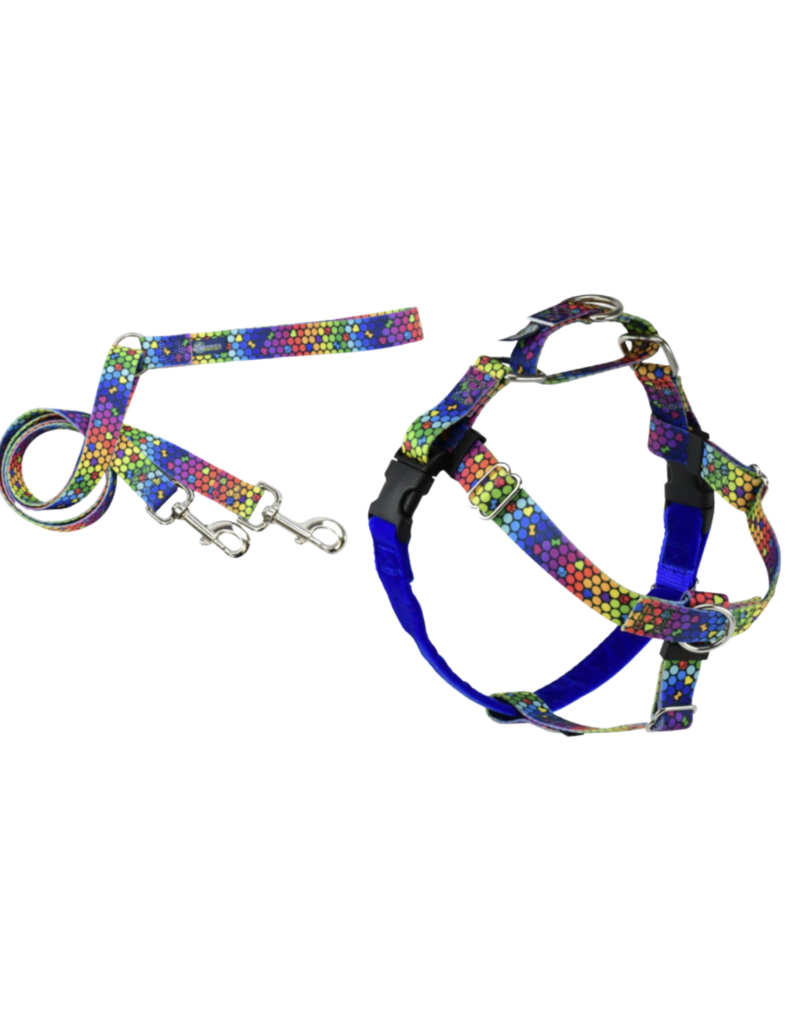 2 Hound Design 2 Hounds Design Freedom Harness & Training Leash ROY G BIV
