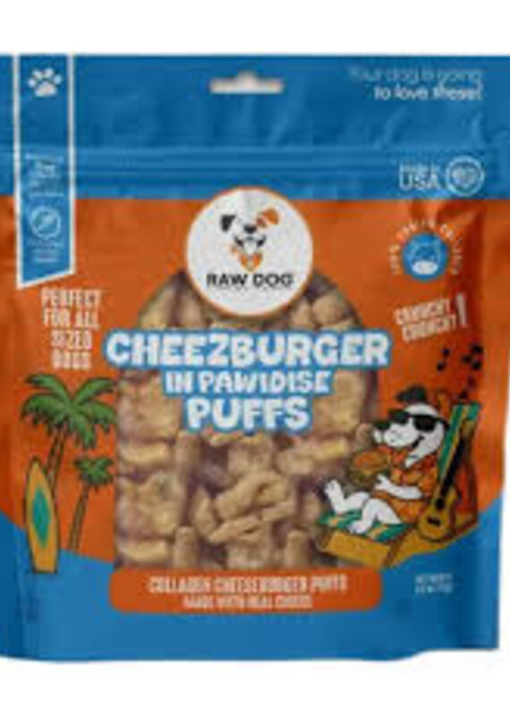 Raw Dog Raw Dog Cheeseburger in Pawidise Collagen Puffs 2.5oz