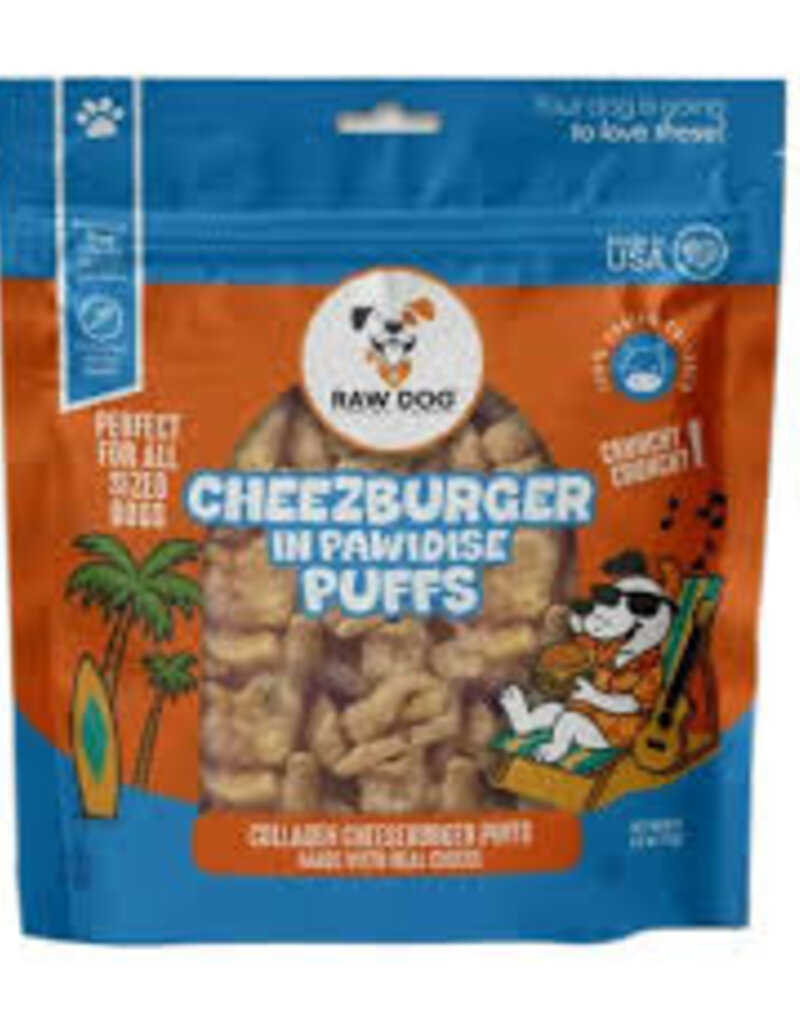 Raw Dog Raw Dog Cheeseburger in Pawidise Collagen Puffs 2.5oz
