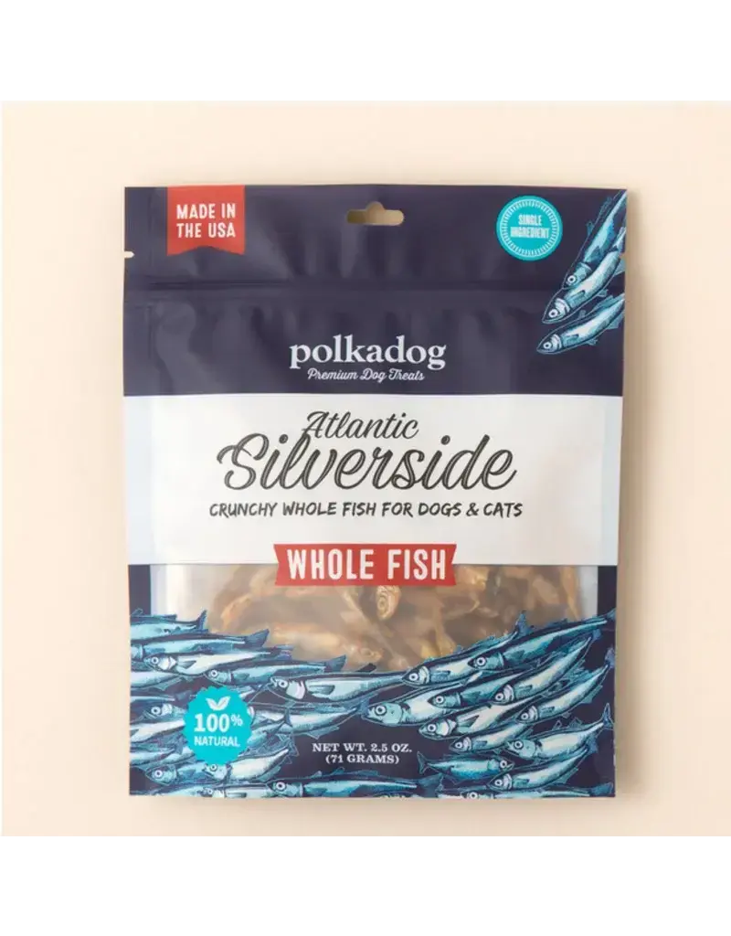 Polka Dog Atlantic Silverside Whole Fish 2.5oz Pouch