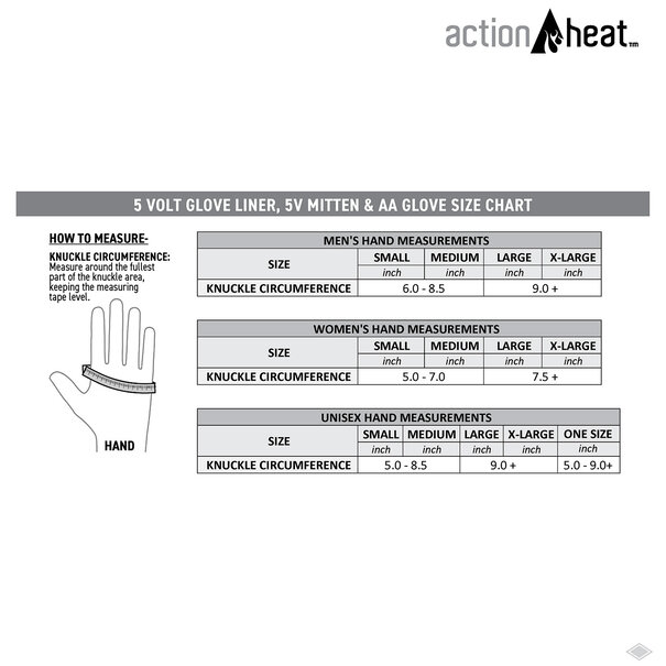 Actionheat ActionHeat AA Battery Heated W Snow Gloves