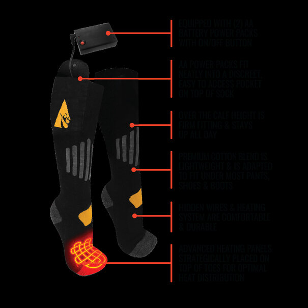 Actionheat ActionHeat AA Battery Heated Socks - Cotton