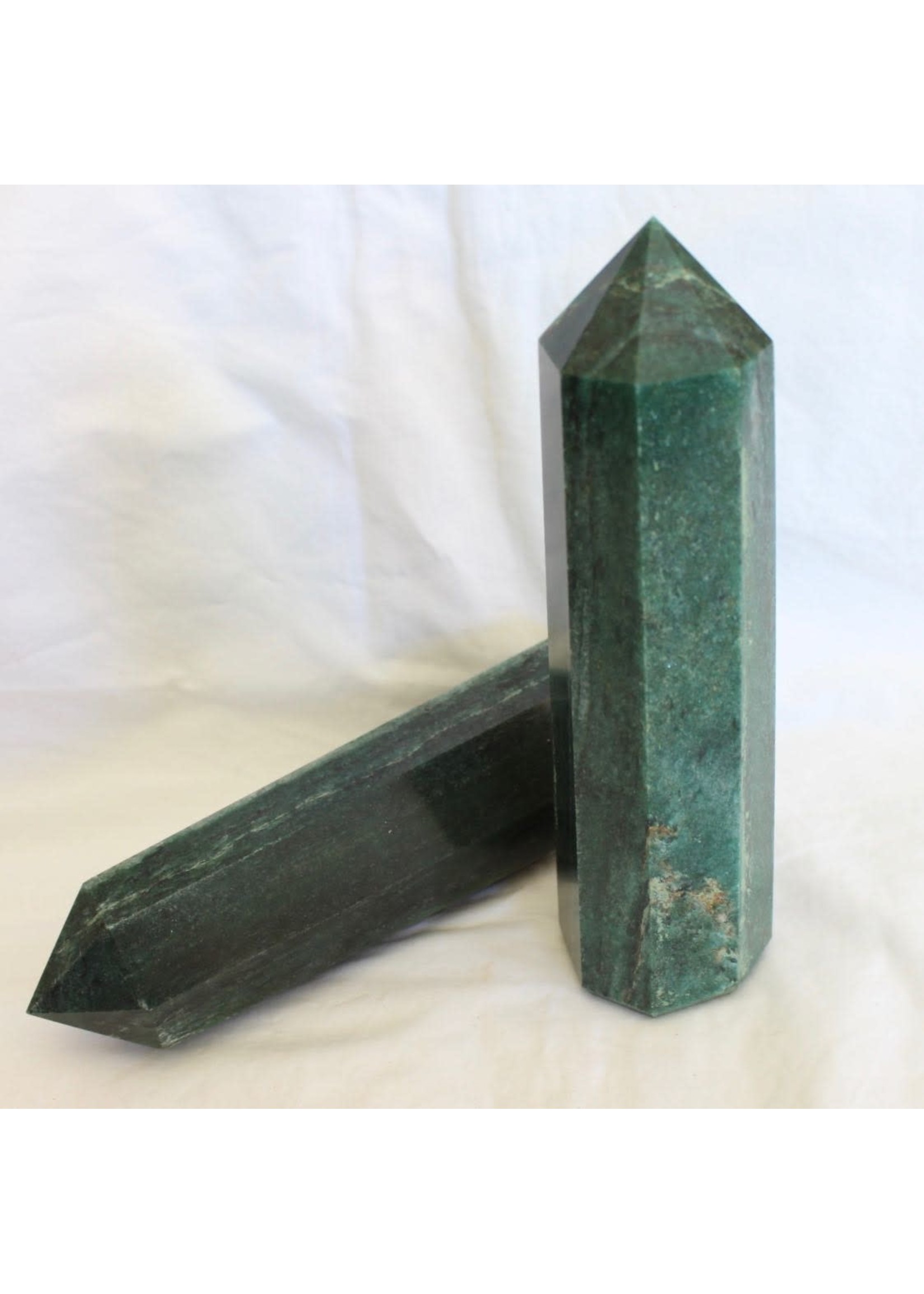 Green Aventurine 8-sided Tower powerful abundance charged in Sept Full Moon