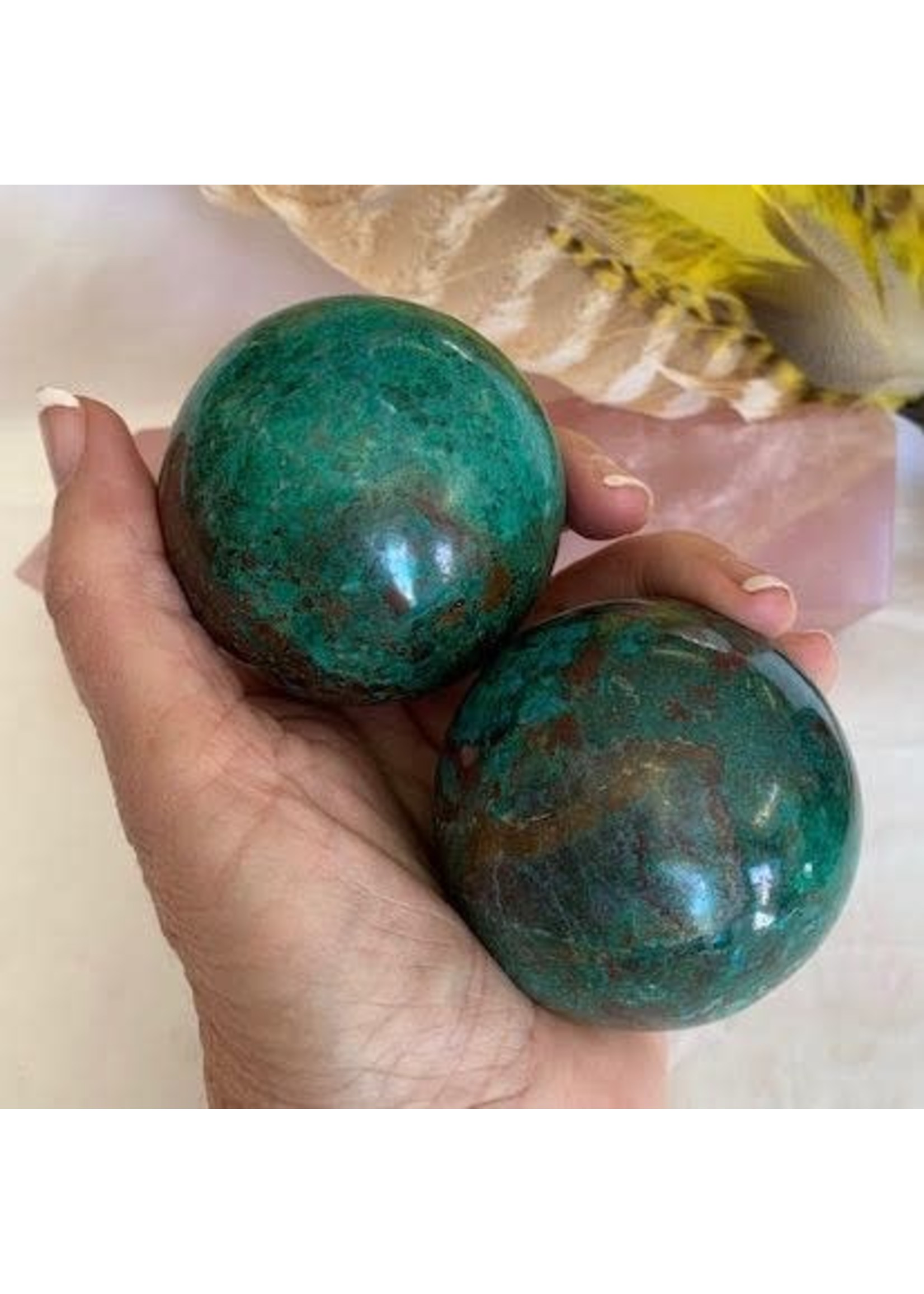Chrysocolla Spheres to step into your Goddess energy