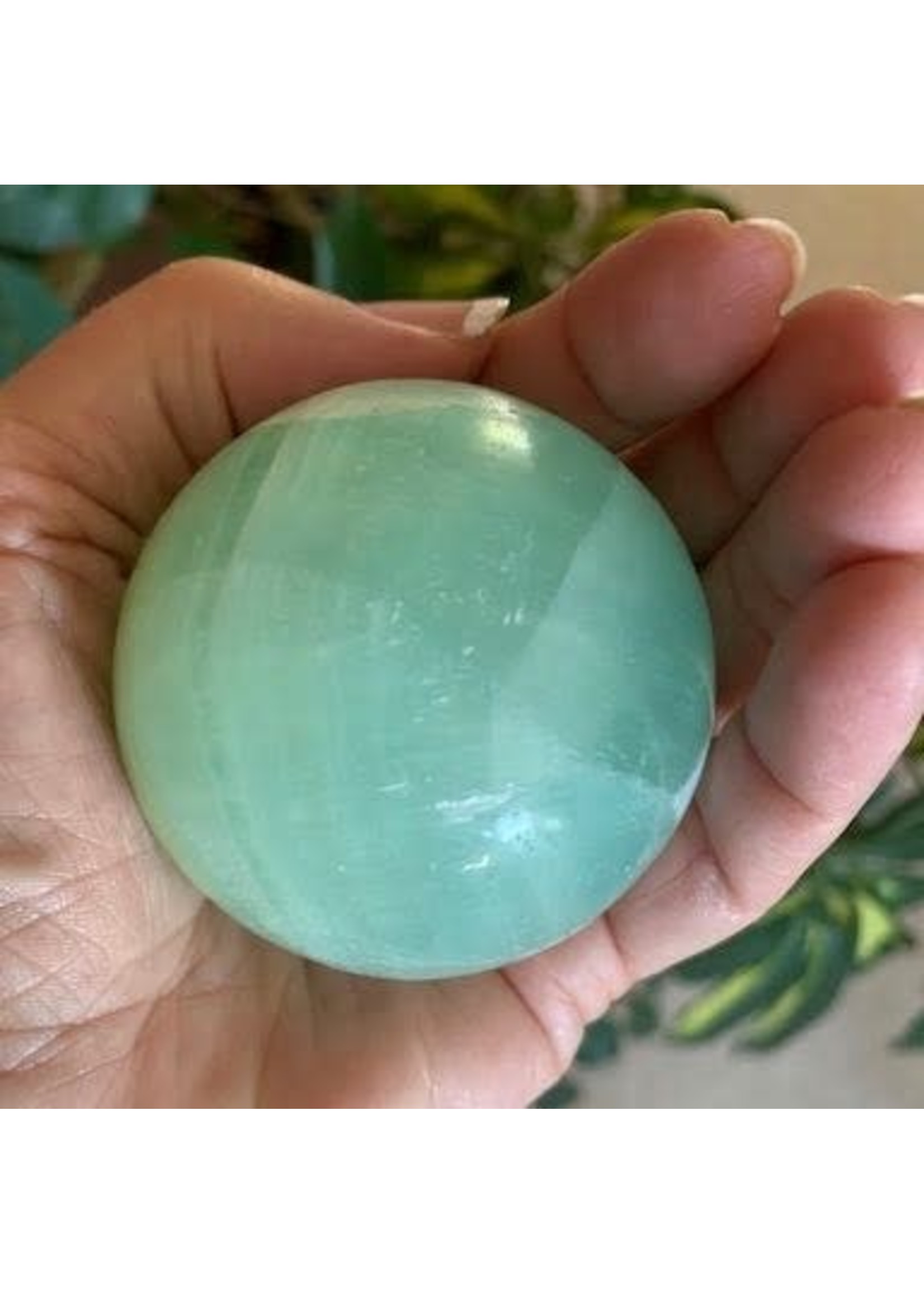 Green Calcite Sphere for peaceful soothing energy