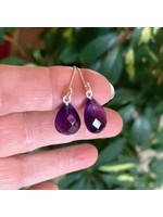 Amethyst Faceted Teardrop Earrings for wisdom and guidance