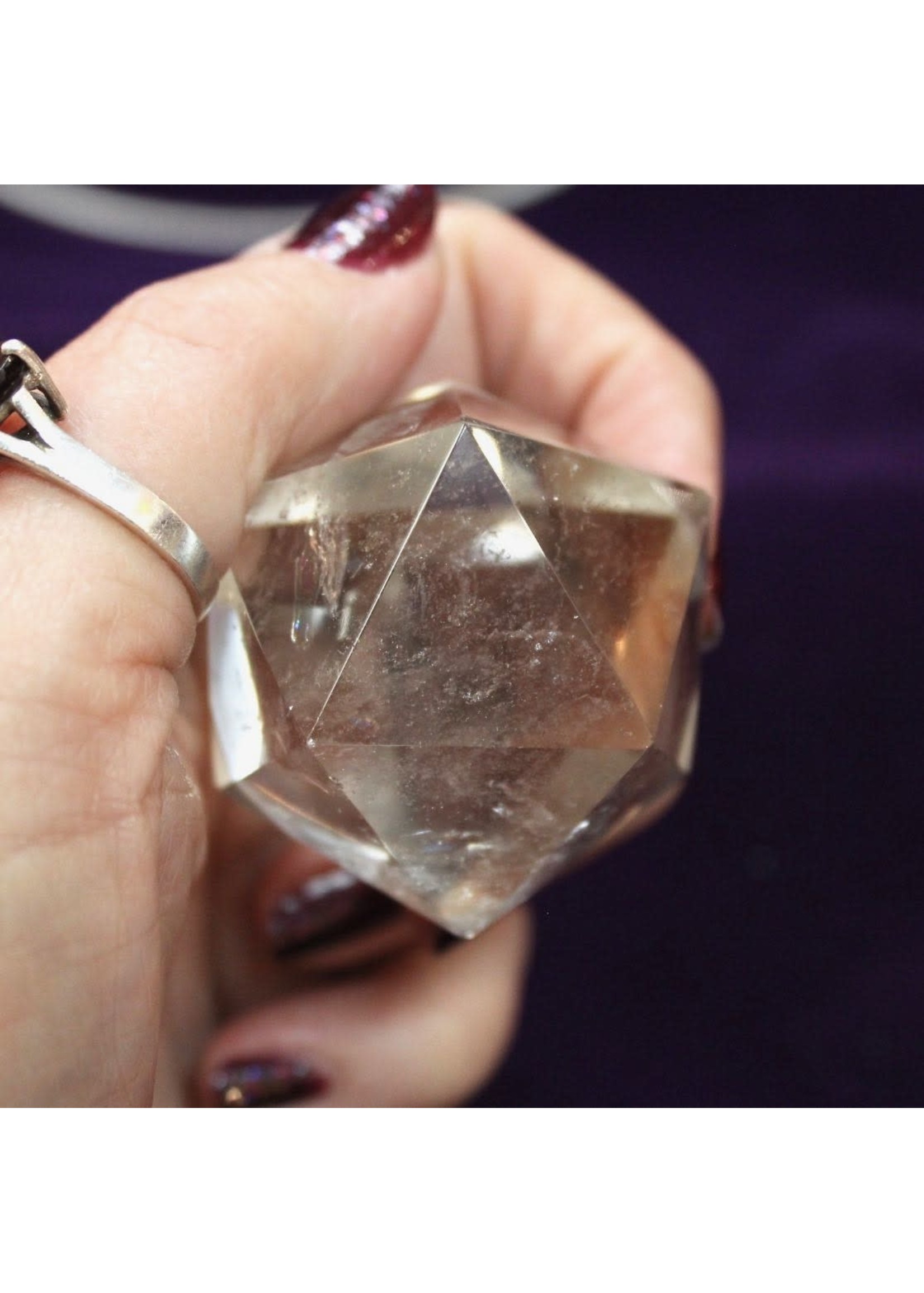 Quartz Sacred Geometry Icosahedron or flowing energy  Small 1.5"