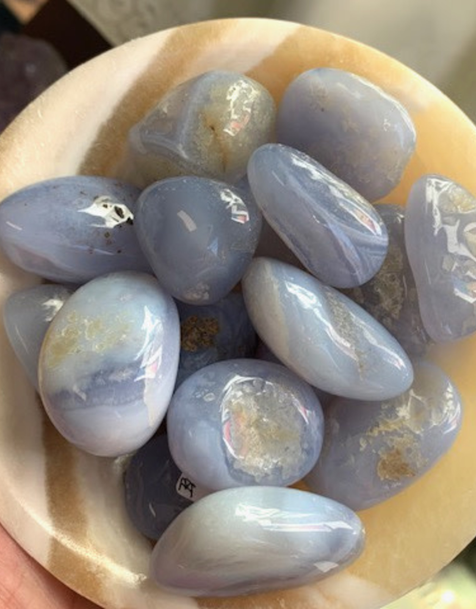 blue lace agate polished