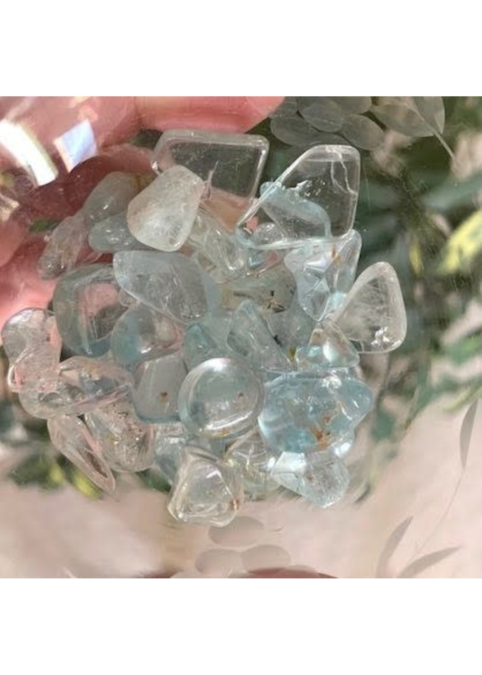 Blue Topaz Tumbled for opening the throat