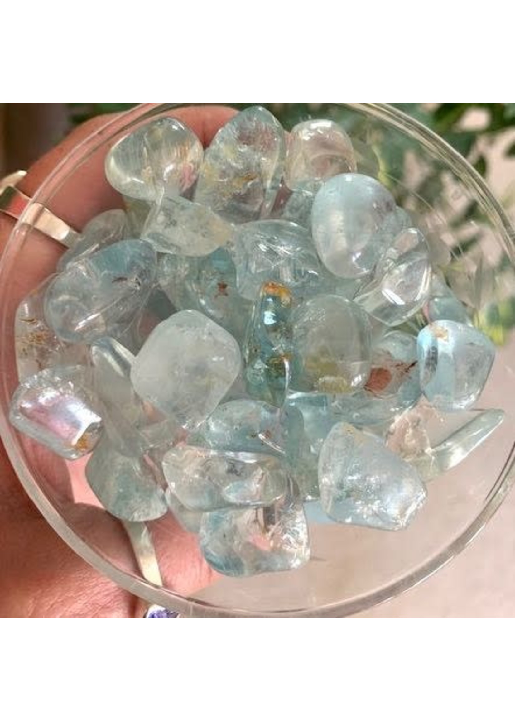 Blue Topaz Tumbled for opening the throat