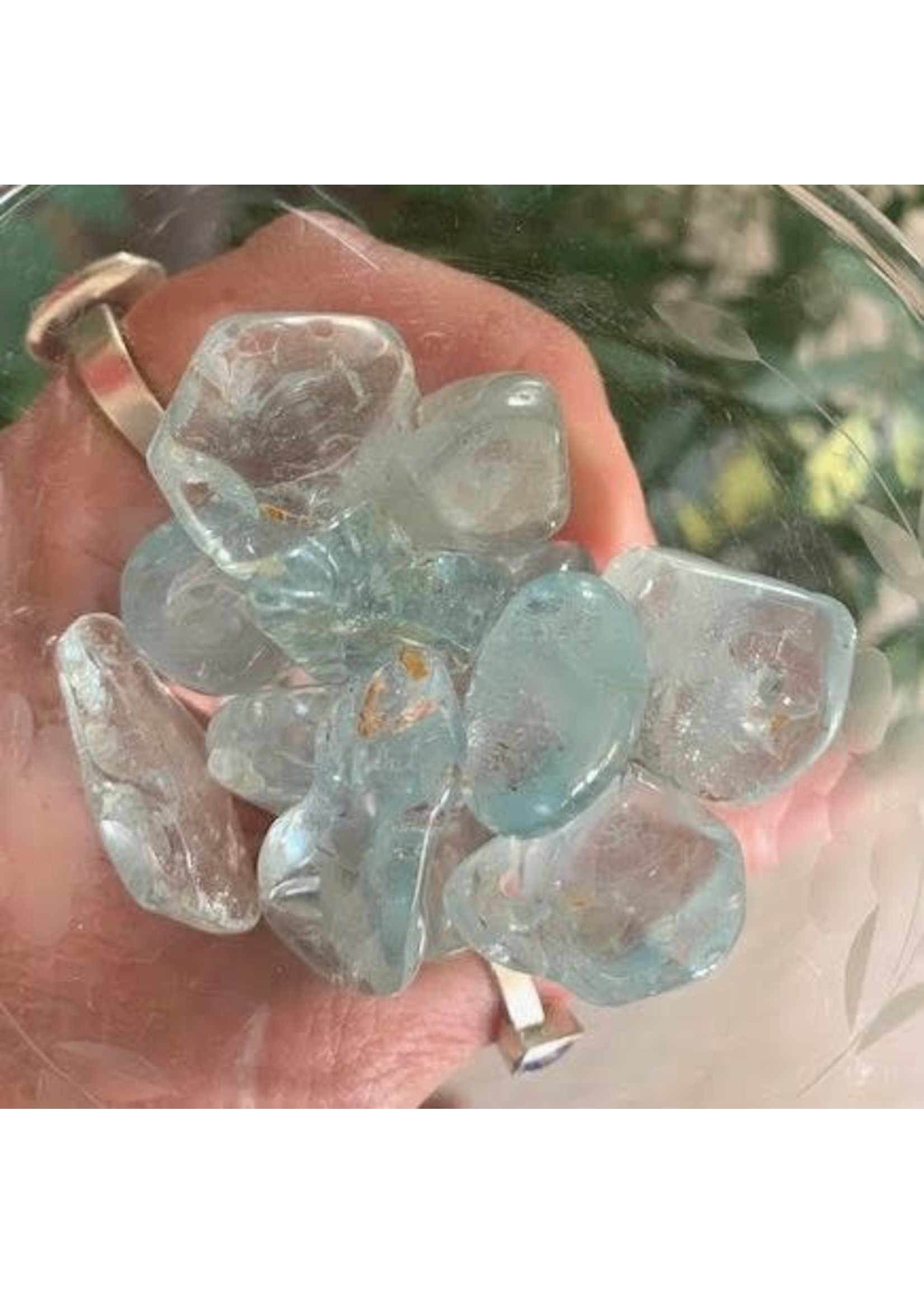 Blue Topaz Tumbled for opening the throat