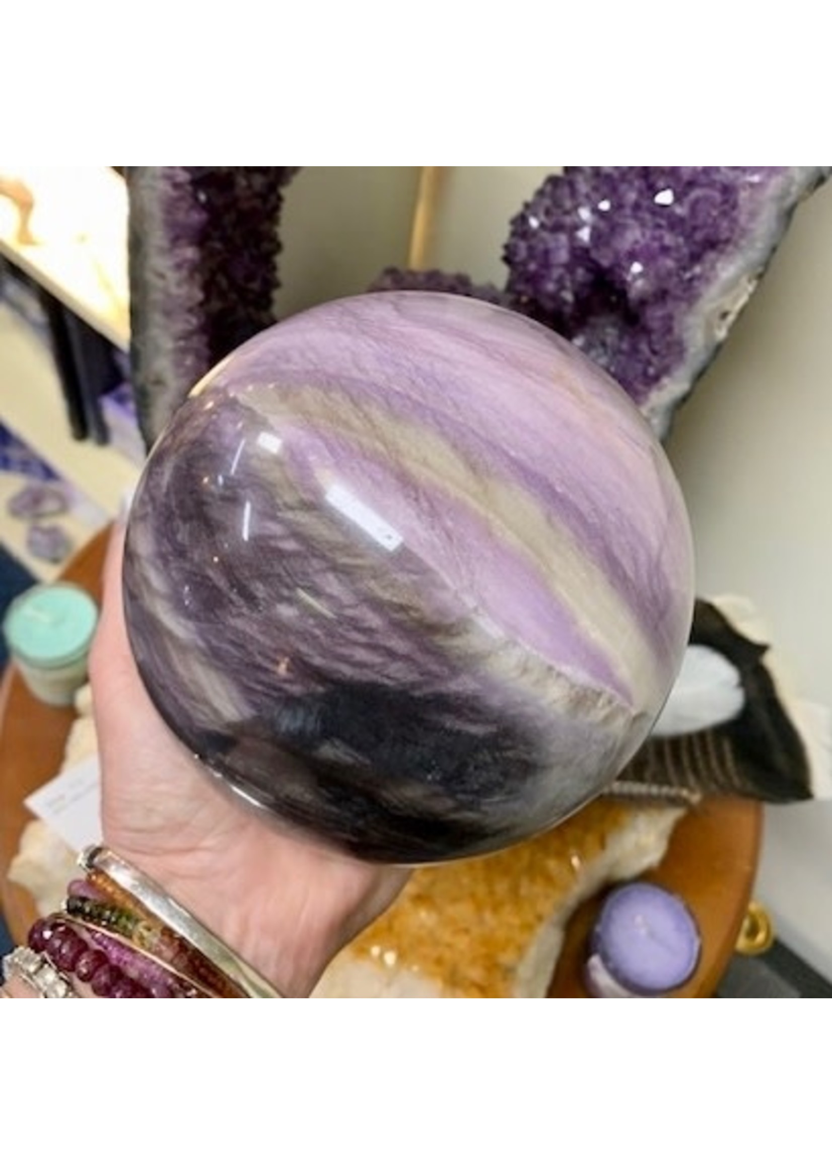 Silky Fluorite Sphere for soul guidance