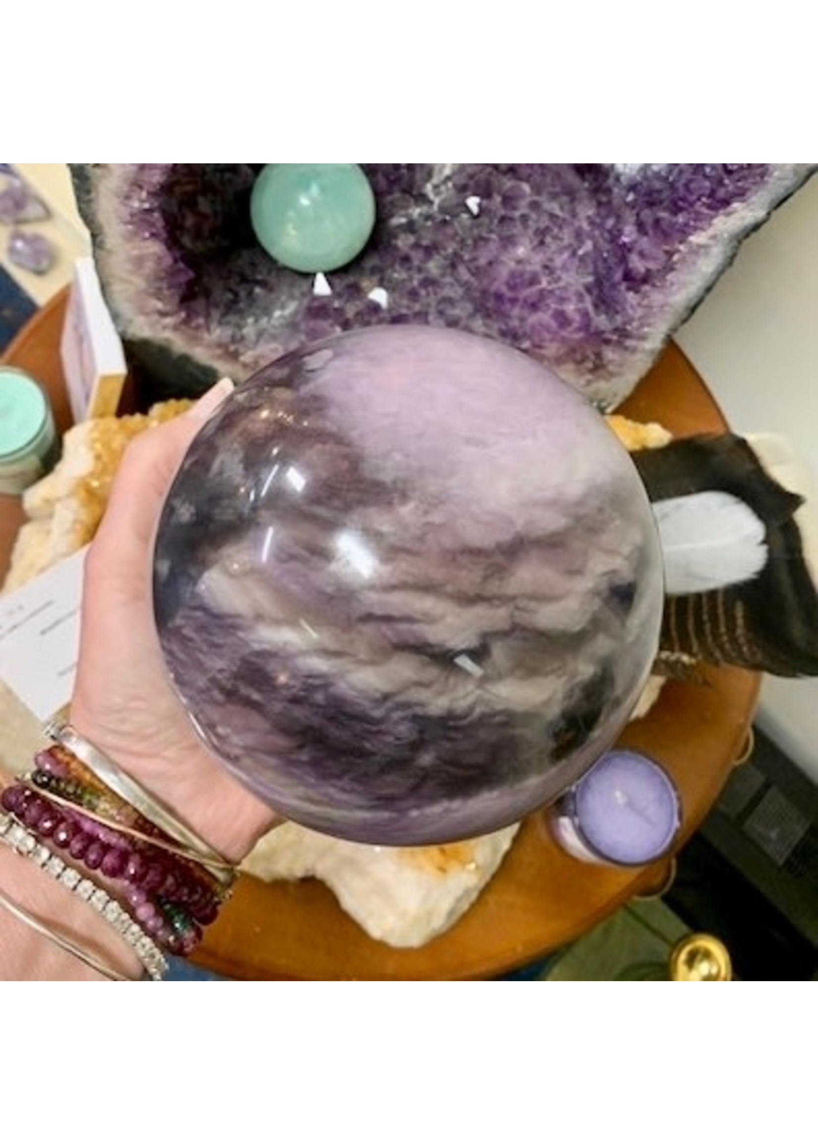 Silky Fluorite Sphere for soul guidance