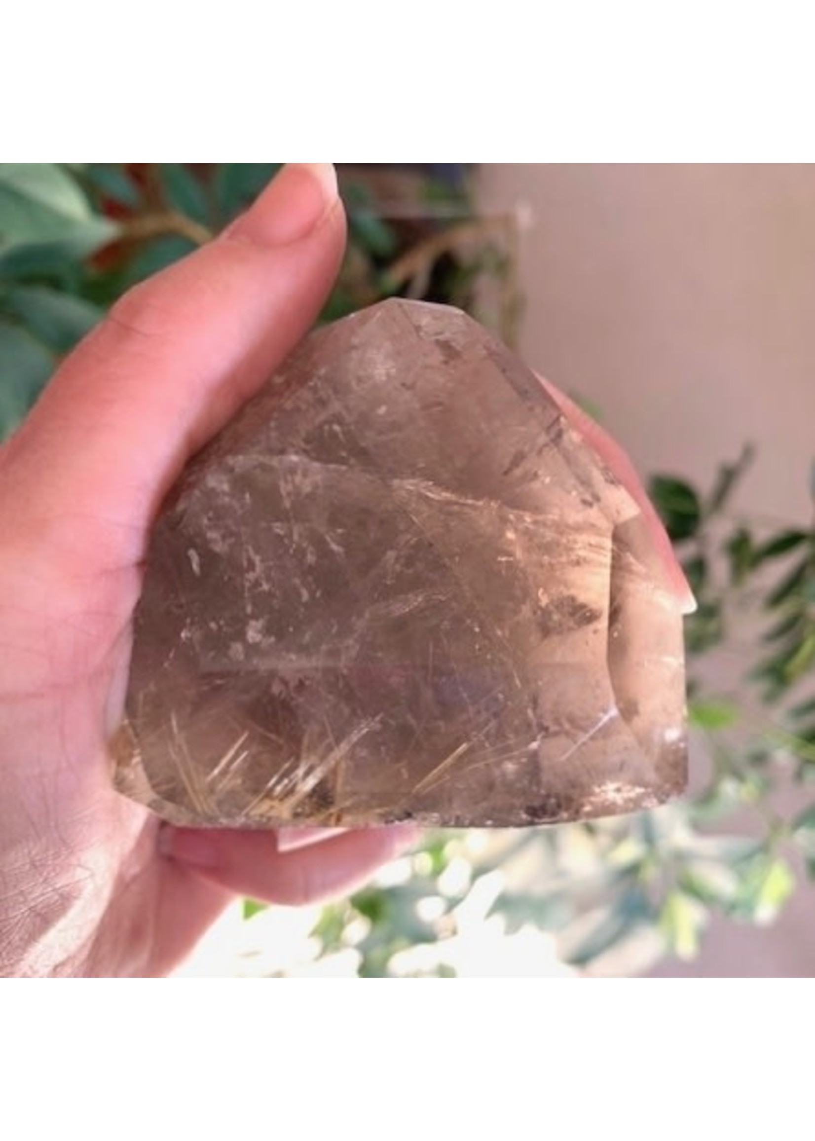 Smoky Quartz  with Rutile and Hematite Freeforms for transformation