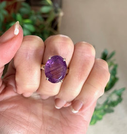 Amethyst Faceted Ring Oval