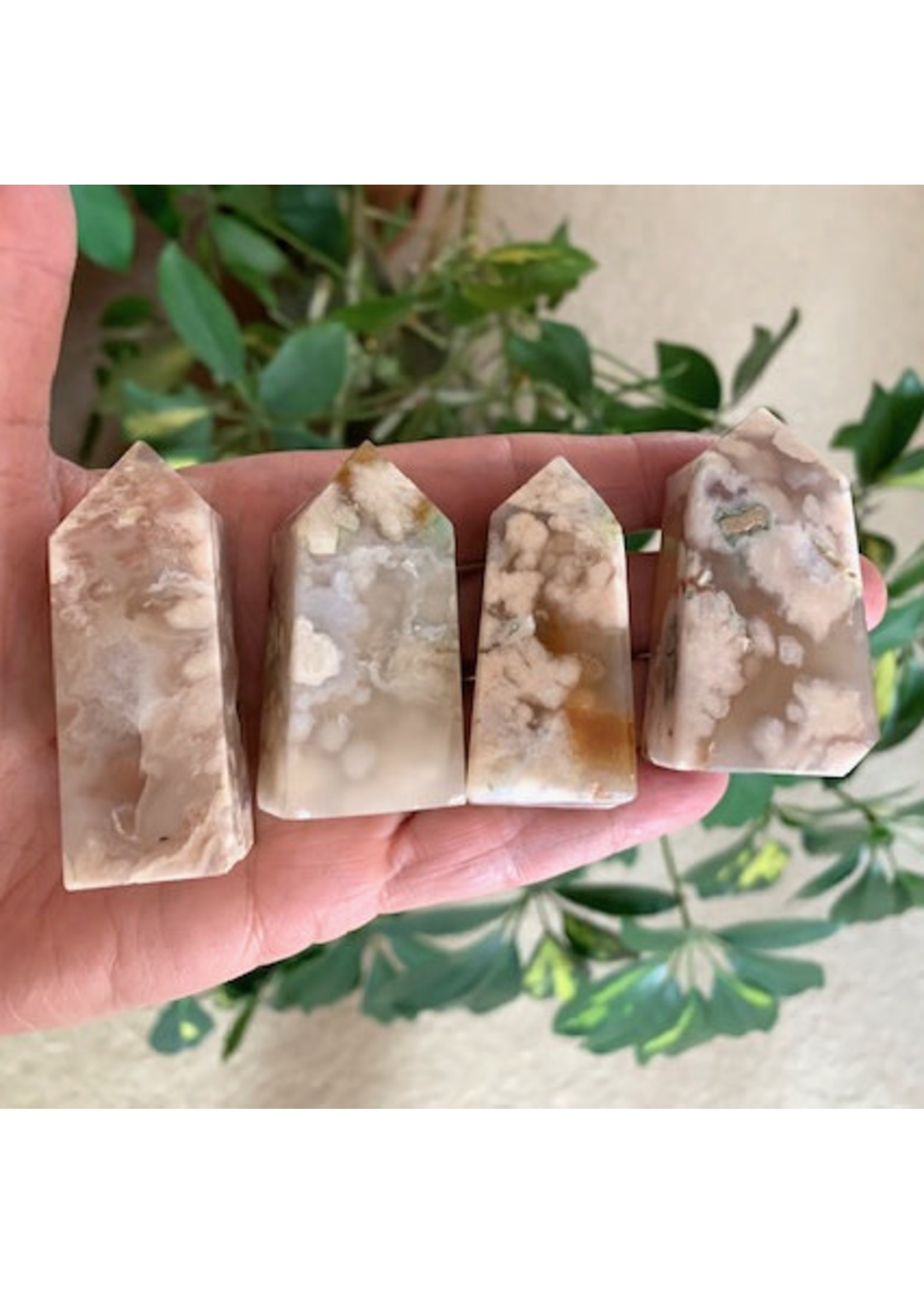 Flower Agate Obelisks for blossoming into your true self