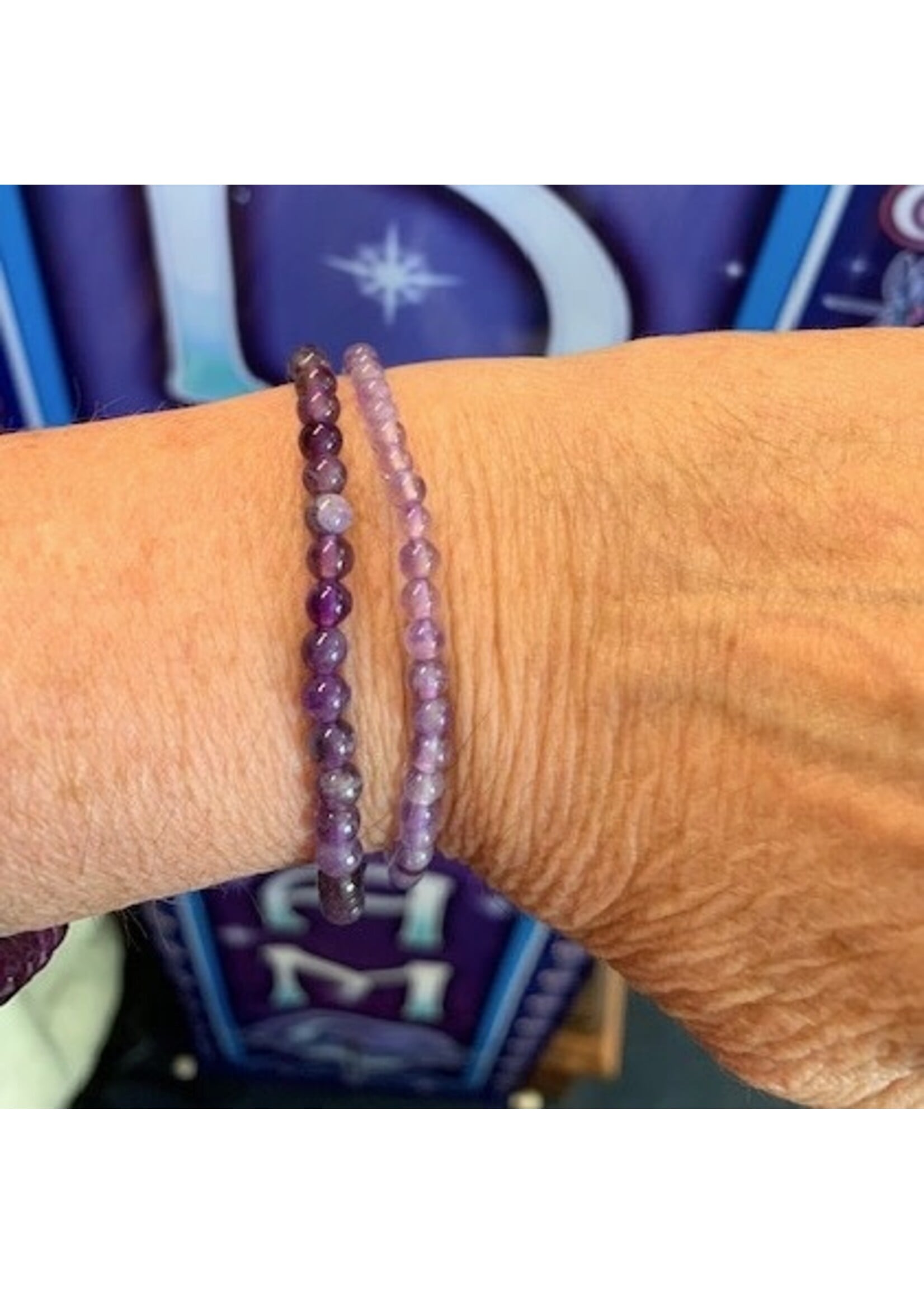 Crystal Bracelet - Amethyst 4mm