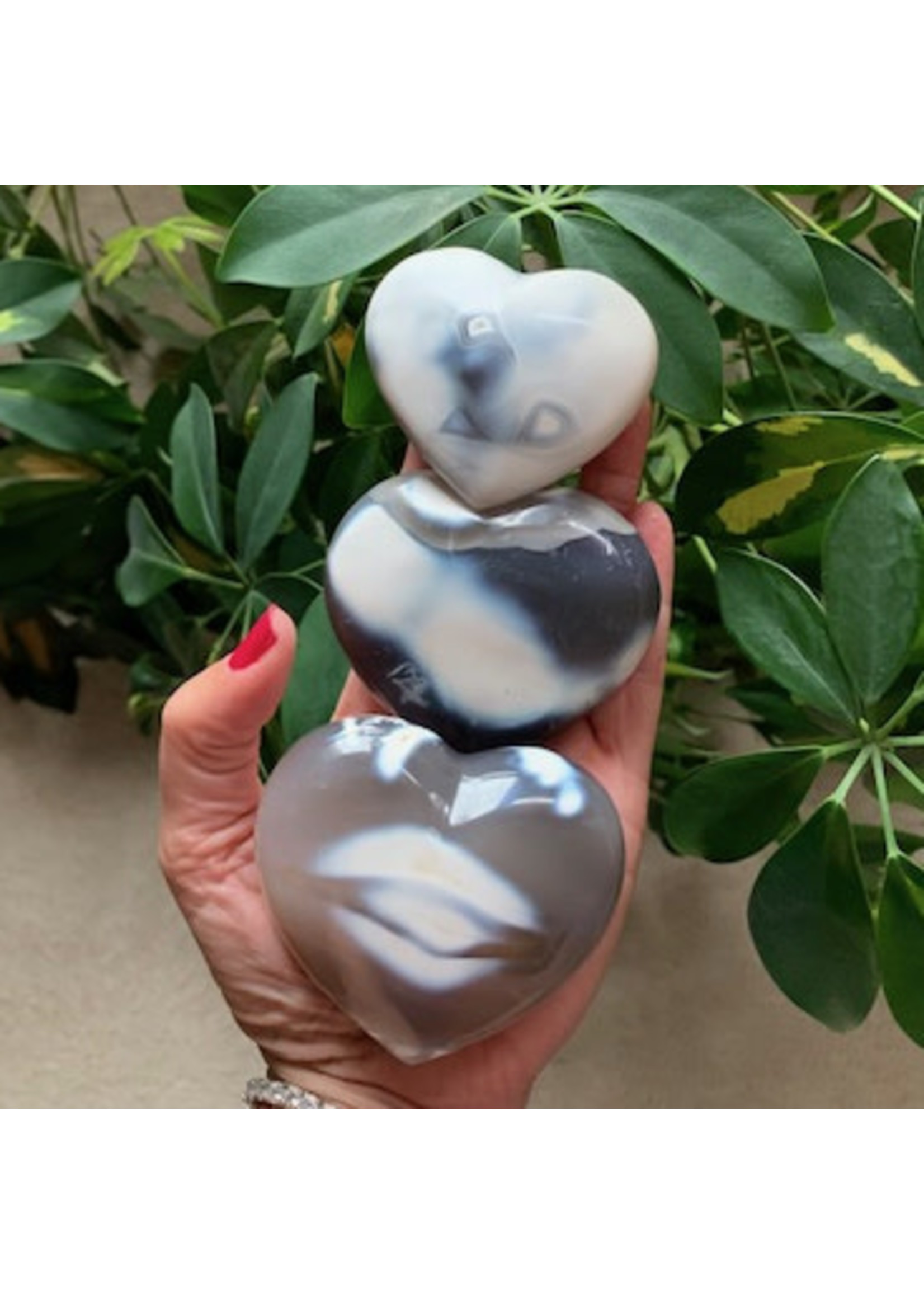 Orca Agate Hearts for Soothing Calm