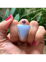 Blue Chalcedony and Star Ruby Ring for restoring and igniting your spirit