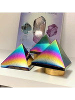 Titanium (Rainbow) Aura Obsidian Pyramids for Vibrancy