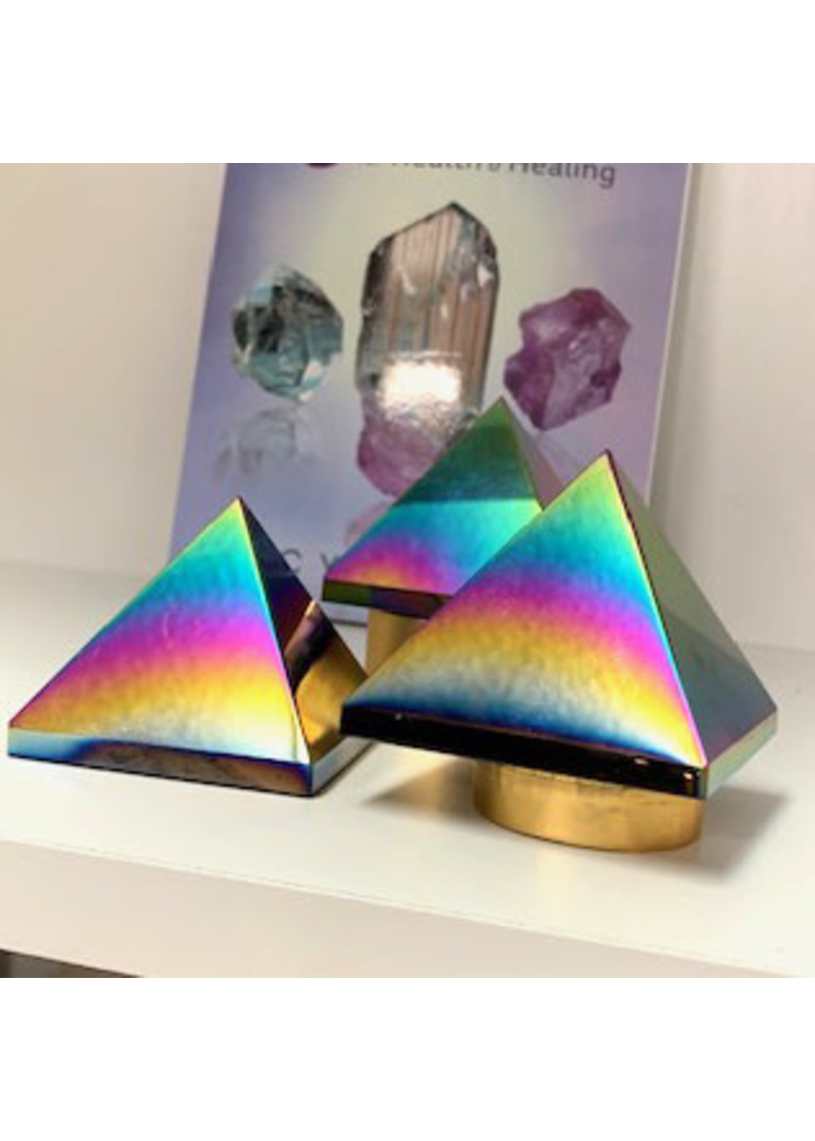 Titanium Aura Obsidian Pyramids for Vibrancy