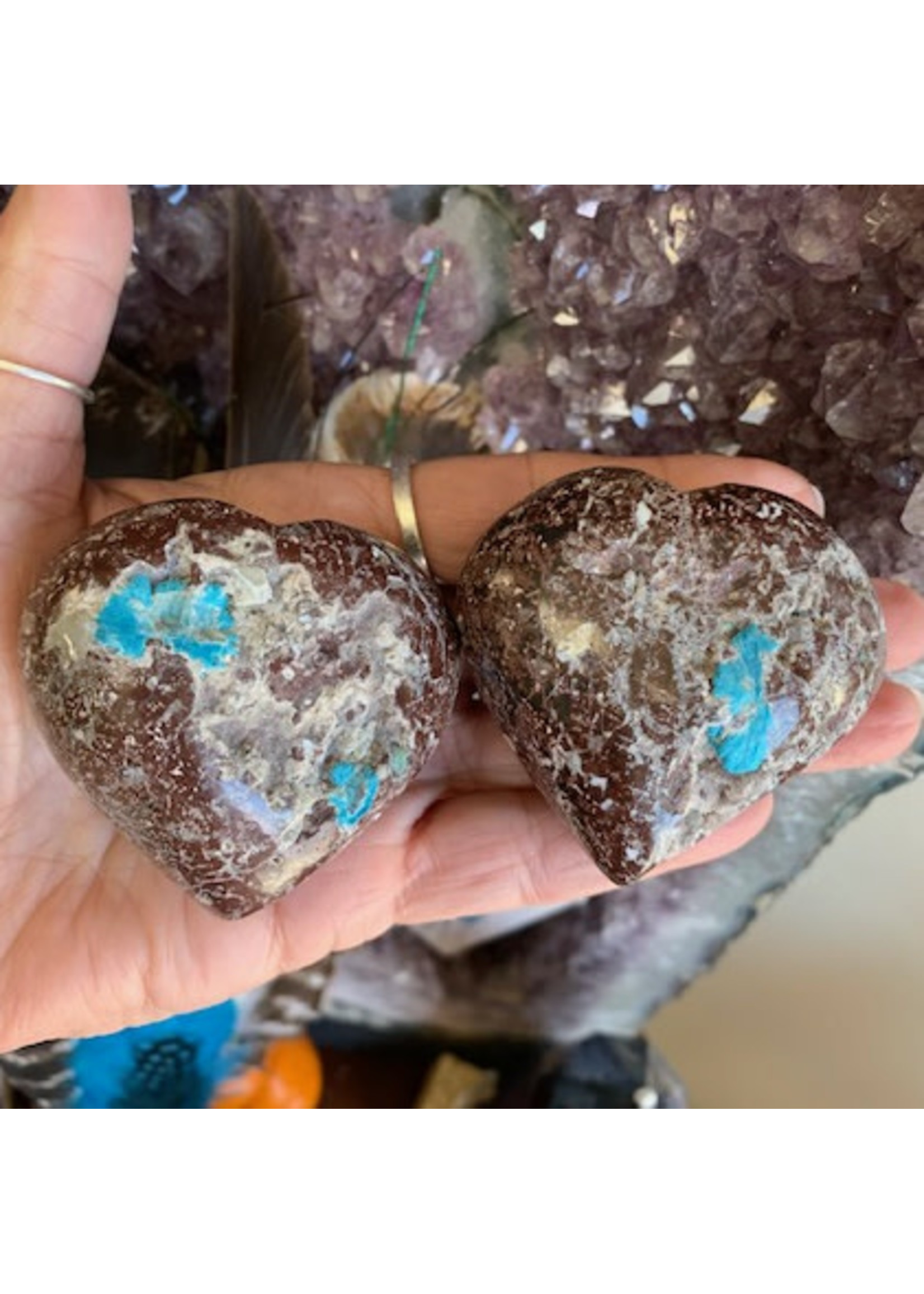 Cavansite Hearts for self-reflection