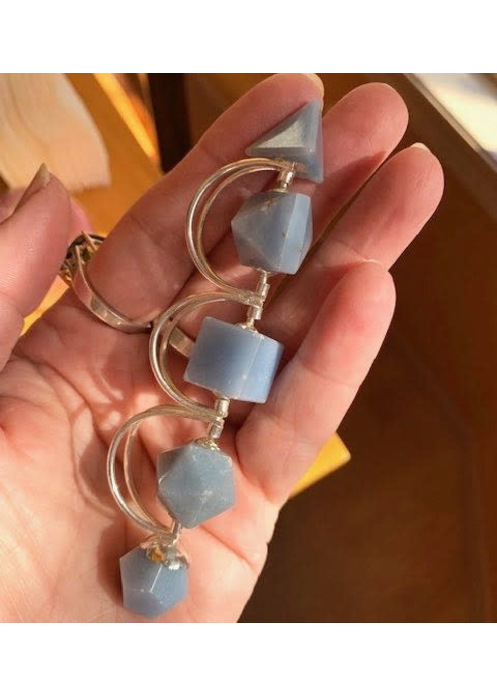 Angelite Sacred Geometry Wand for connecting to the divine