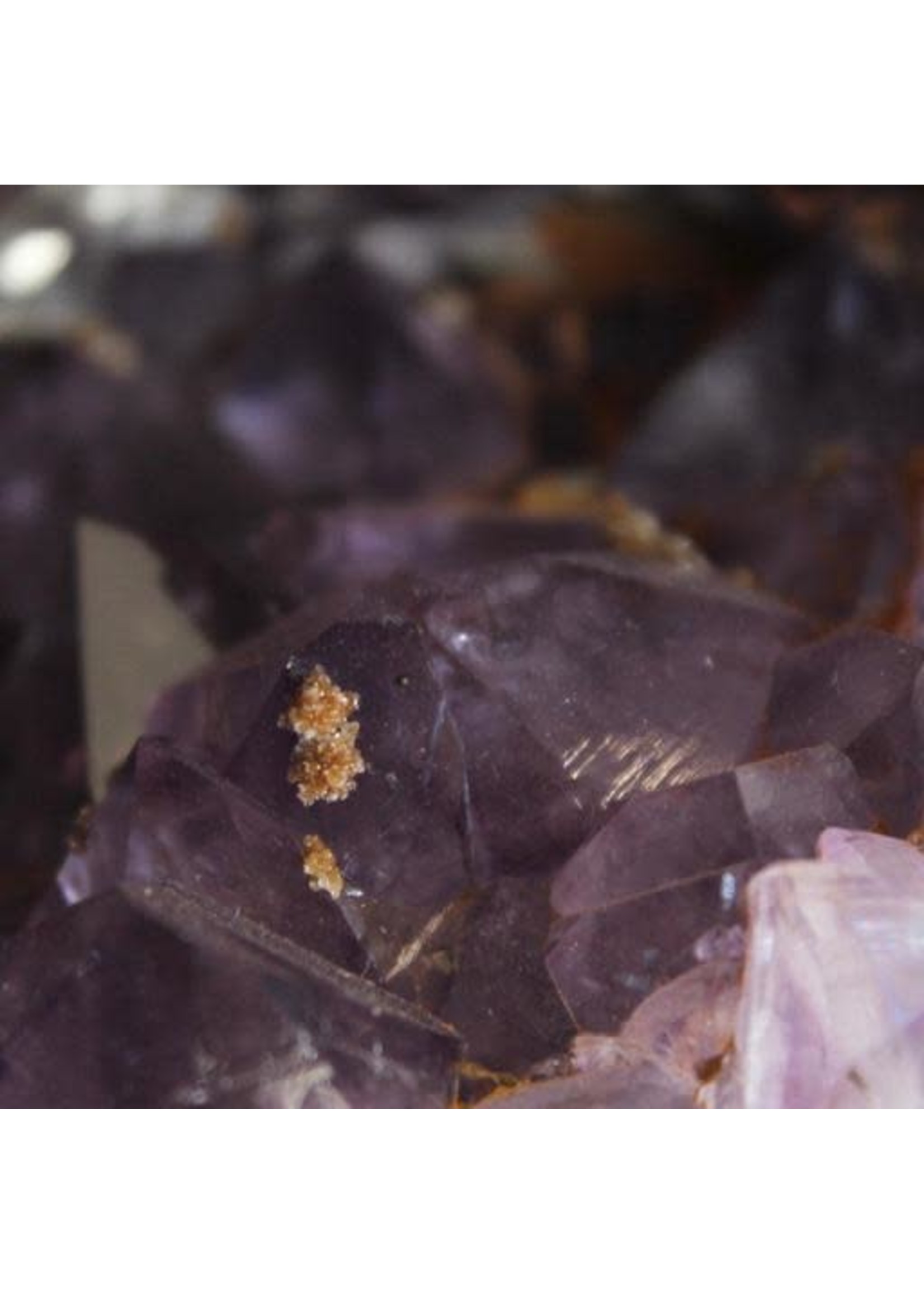 Amethyst Geode with Sparkly Golden Calcite ~ Brazil