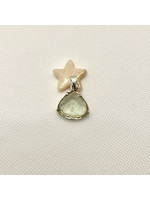 Green Amethyst Faceted Pendant - Teardrop