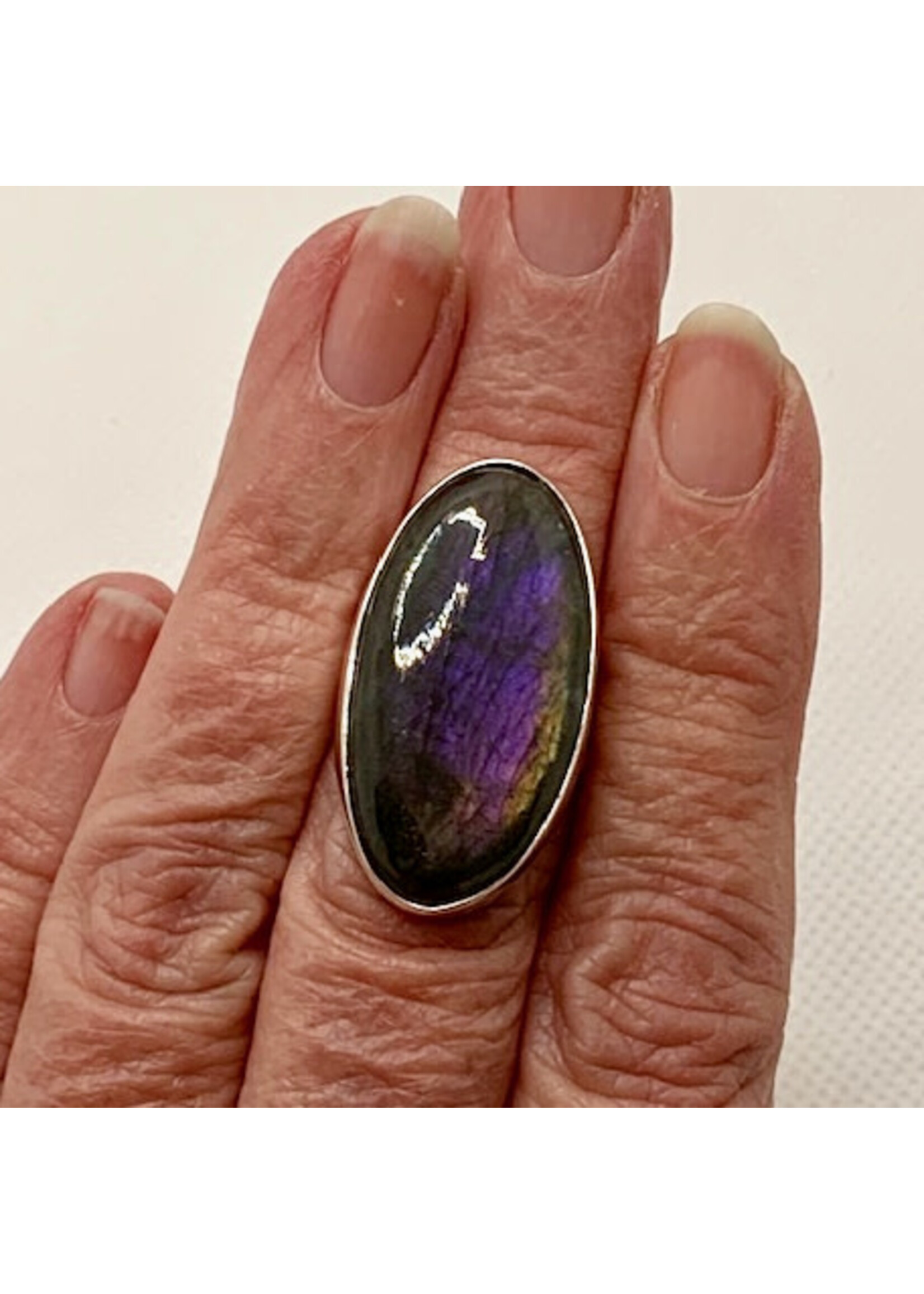 Purple Labradorite Ring ~ Oval Sz 6.5