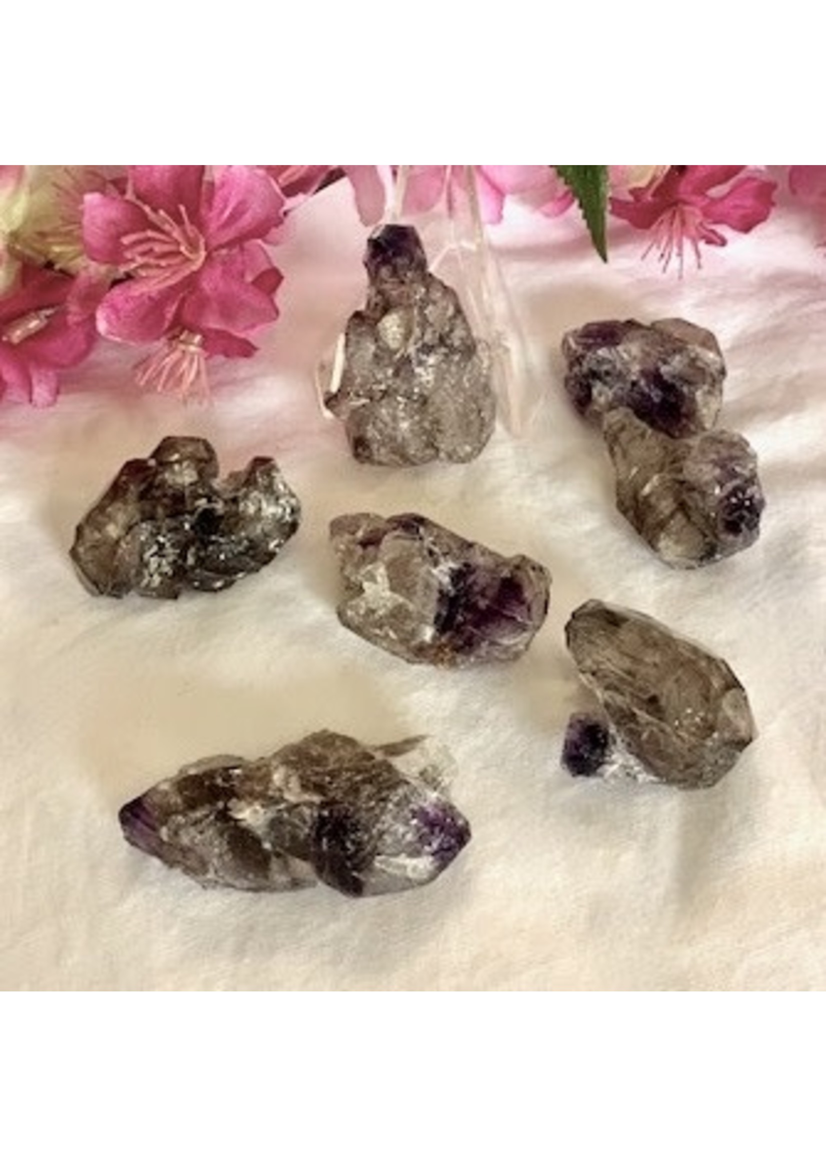 Smoky Amethyst Elestial Points for spiritual balance