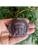 Ruby Rough Record Keeper with Buddha Carving
